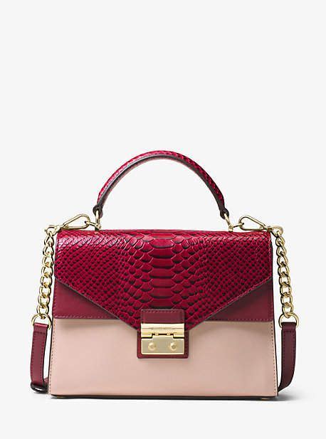 michael michael kors sloan color block leather satchel|Sloan Color.